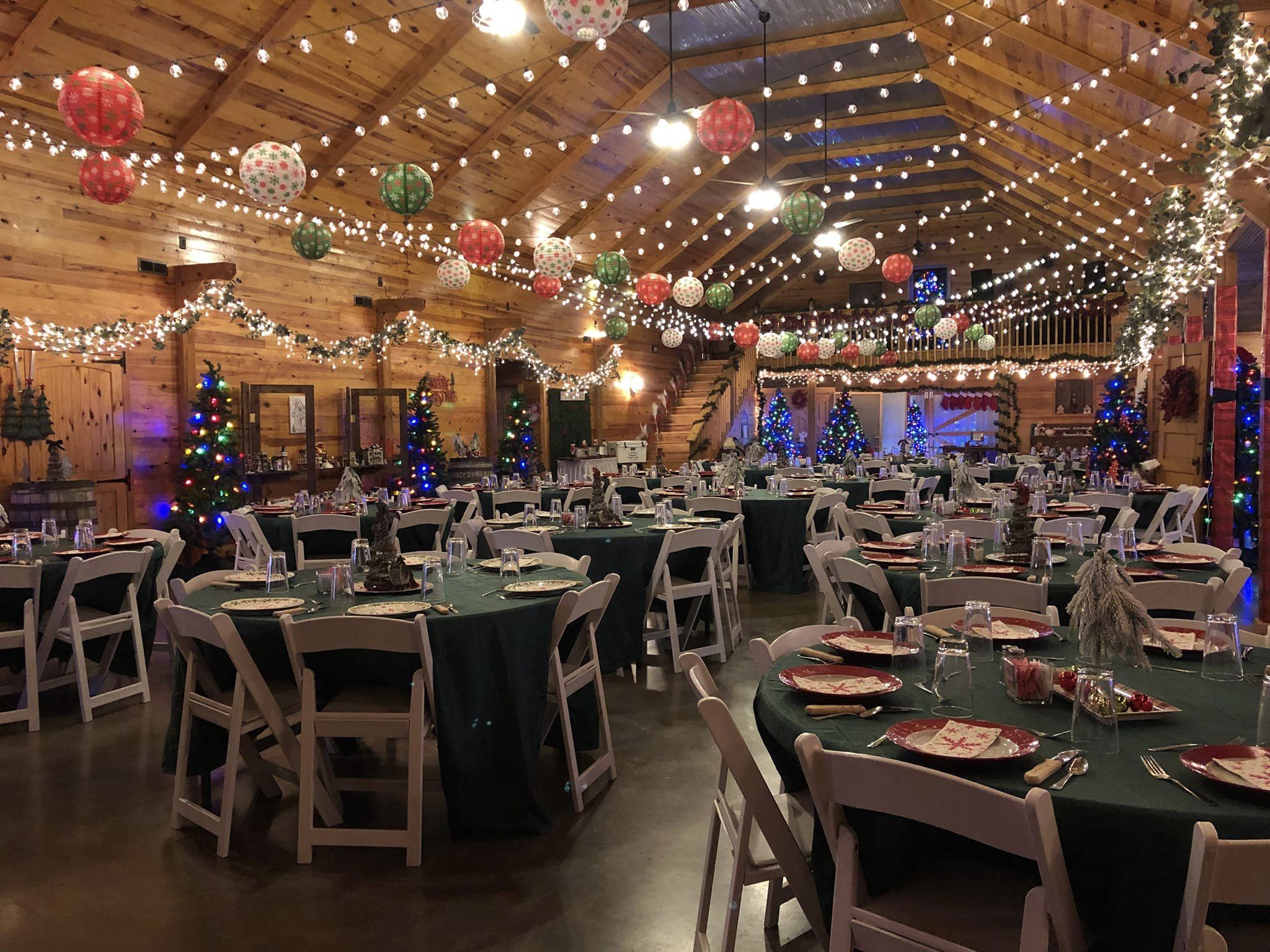 Christmas party in barn venue