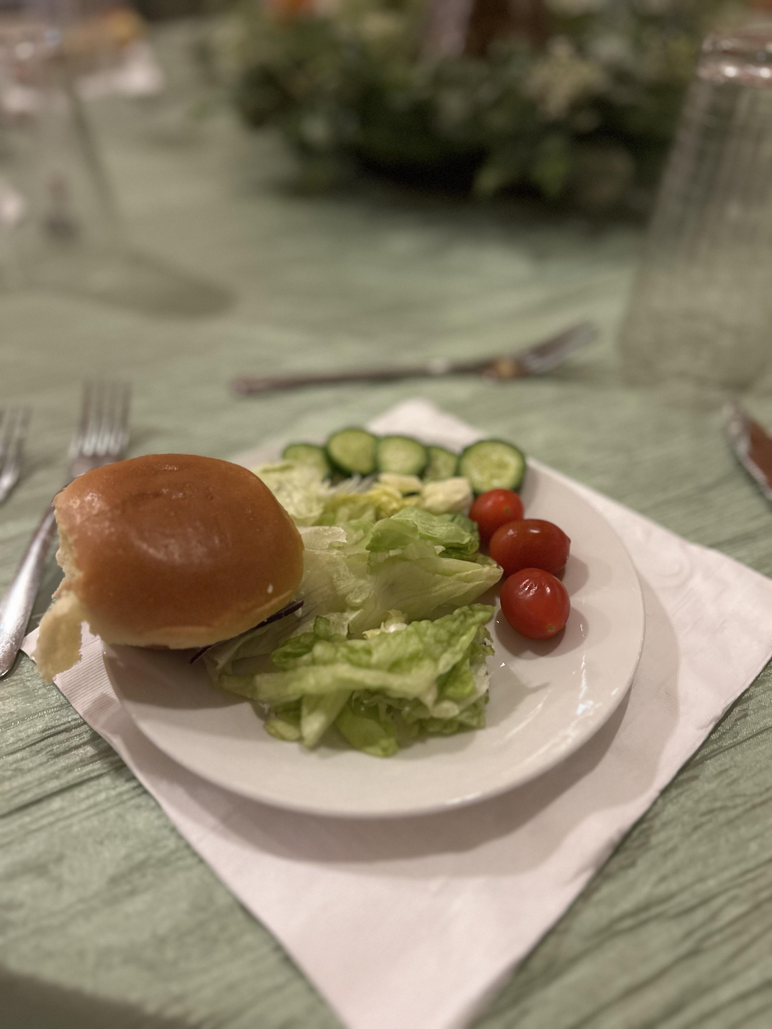 barbecue sandwich and salad